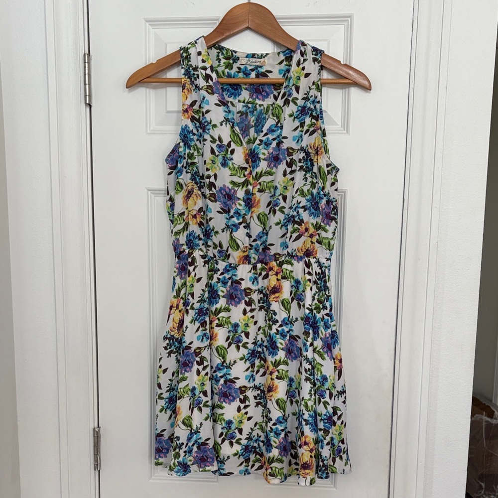 Freebird Floral Mini Dress - Blue and‎ Yellow